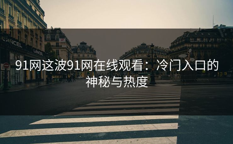 91网这波91网在线观看:冷门入口的神秘与热度